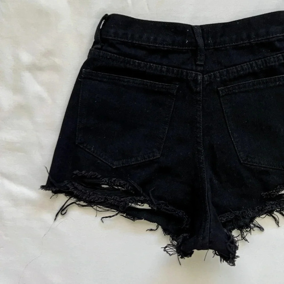 Reformation Black Denim Cut Off Shorts - Picture 4 of 9